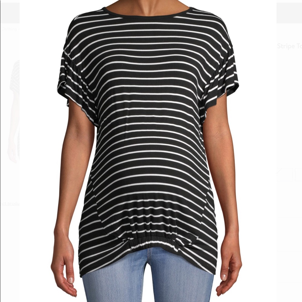 Maternity Short Sleeve Top with Elastic Band CXL